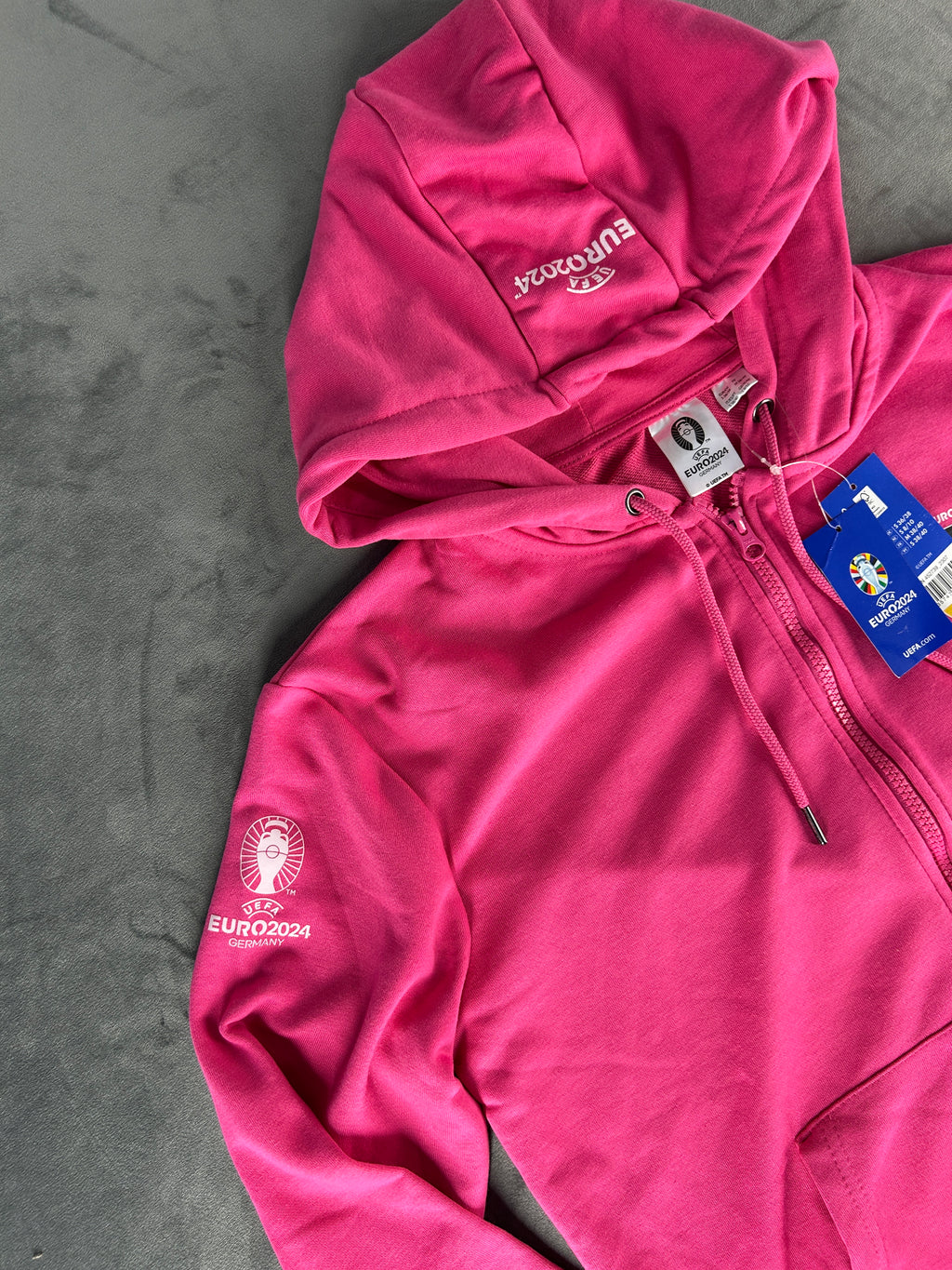 Felpa UEFA Euro 2024 Germany magenta con zip vintage – Donna Taglia S (36/38)
