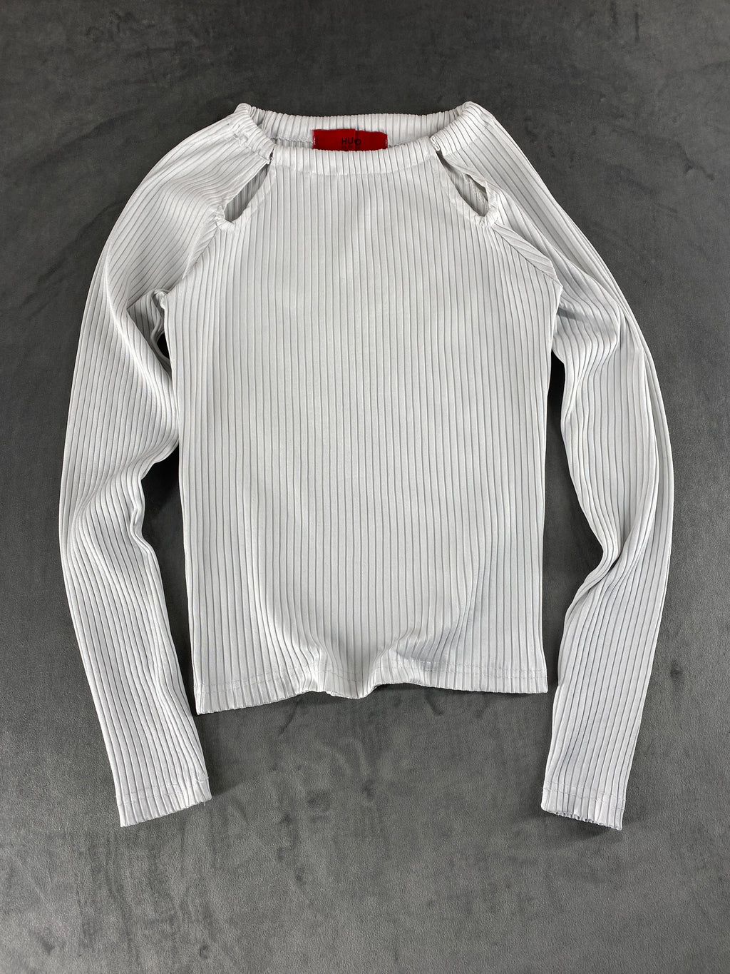 Maglia a costine Hugo bianca vintage – Donna Taglia S