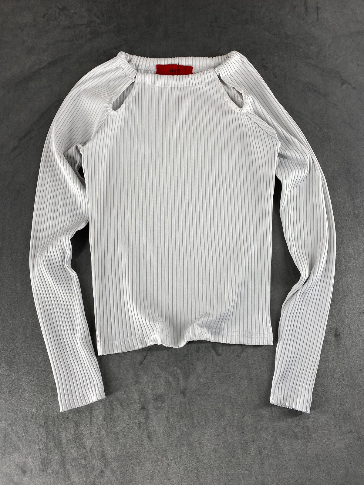 Maglia a costine Hugo bianca vintage – Donna Taglia S