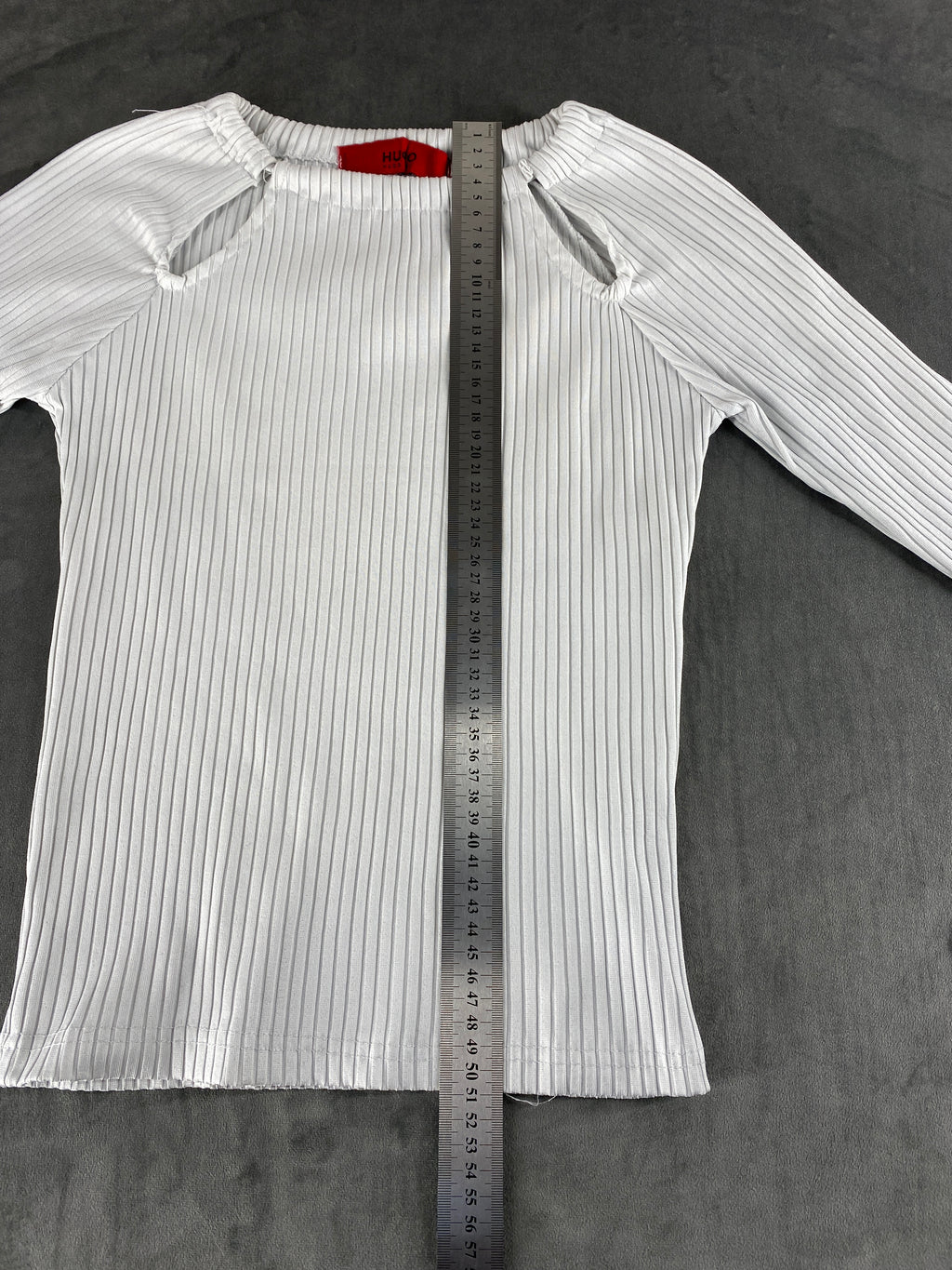 Maglia a costine Hugo bianca vintage – Donna Taglia S