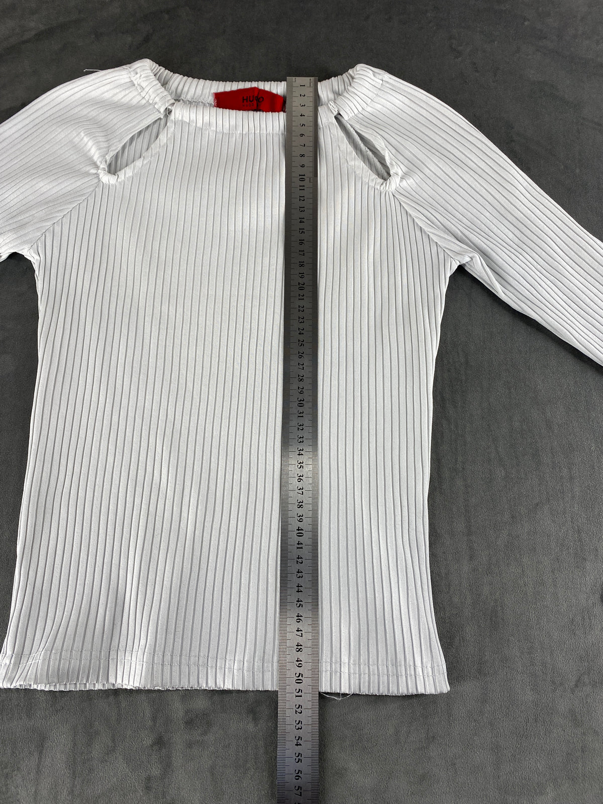 Maglia a costine Hugo bianca vintage – Donna Taglia S