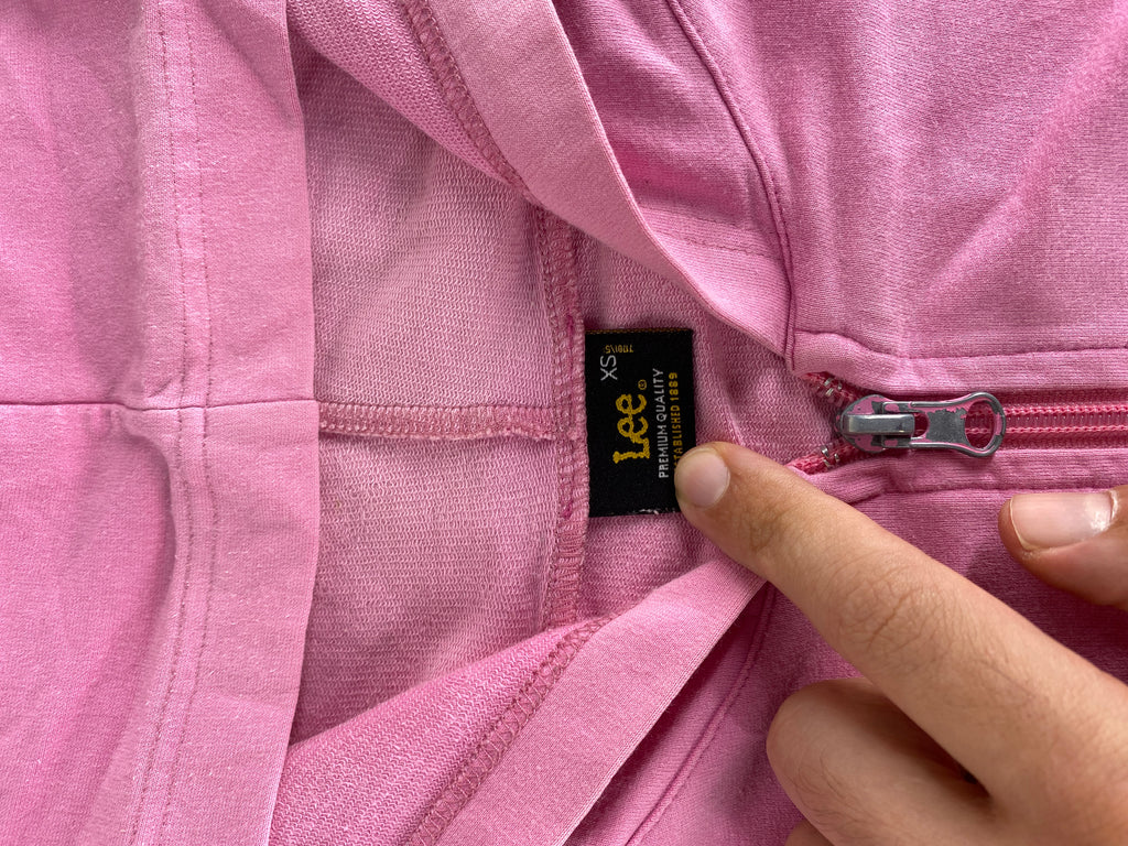 Felpa con cappuccio full zip Lee rosa vintage – Donna Taglia S