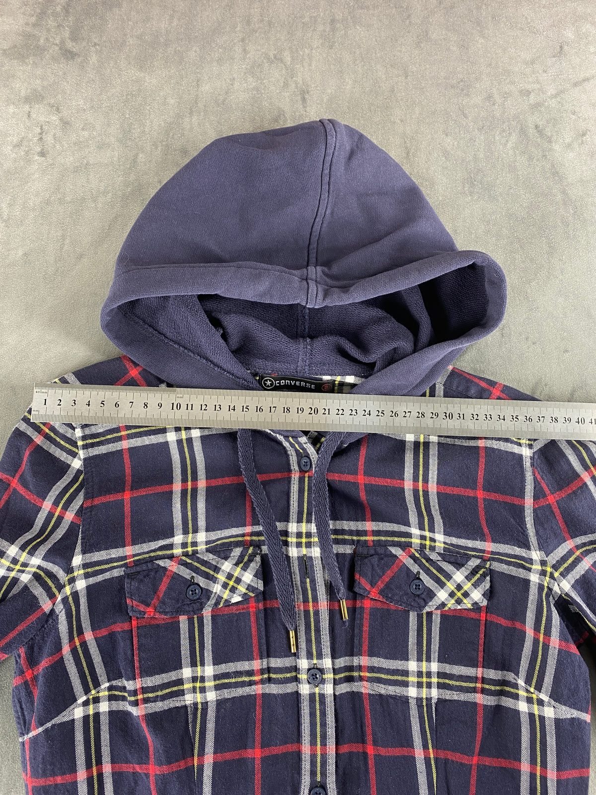 Camicia flanella Converse a quadri con cappuccio vintage – Donna Taglia L