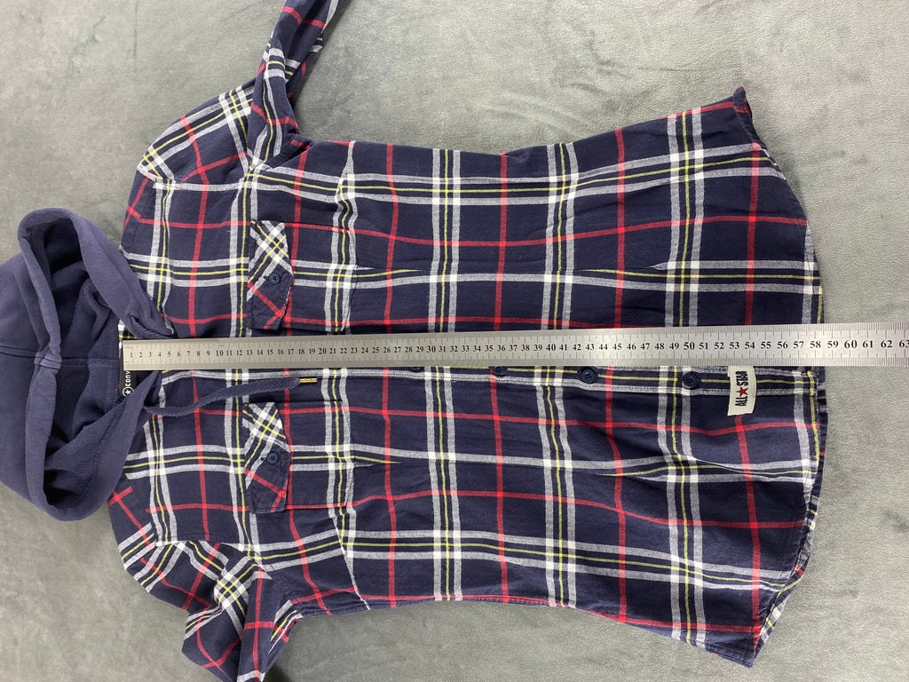 Camicia flanella Converse a quadri con cappuccio vintage – Donna Taglia L