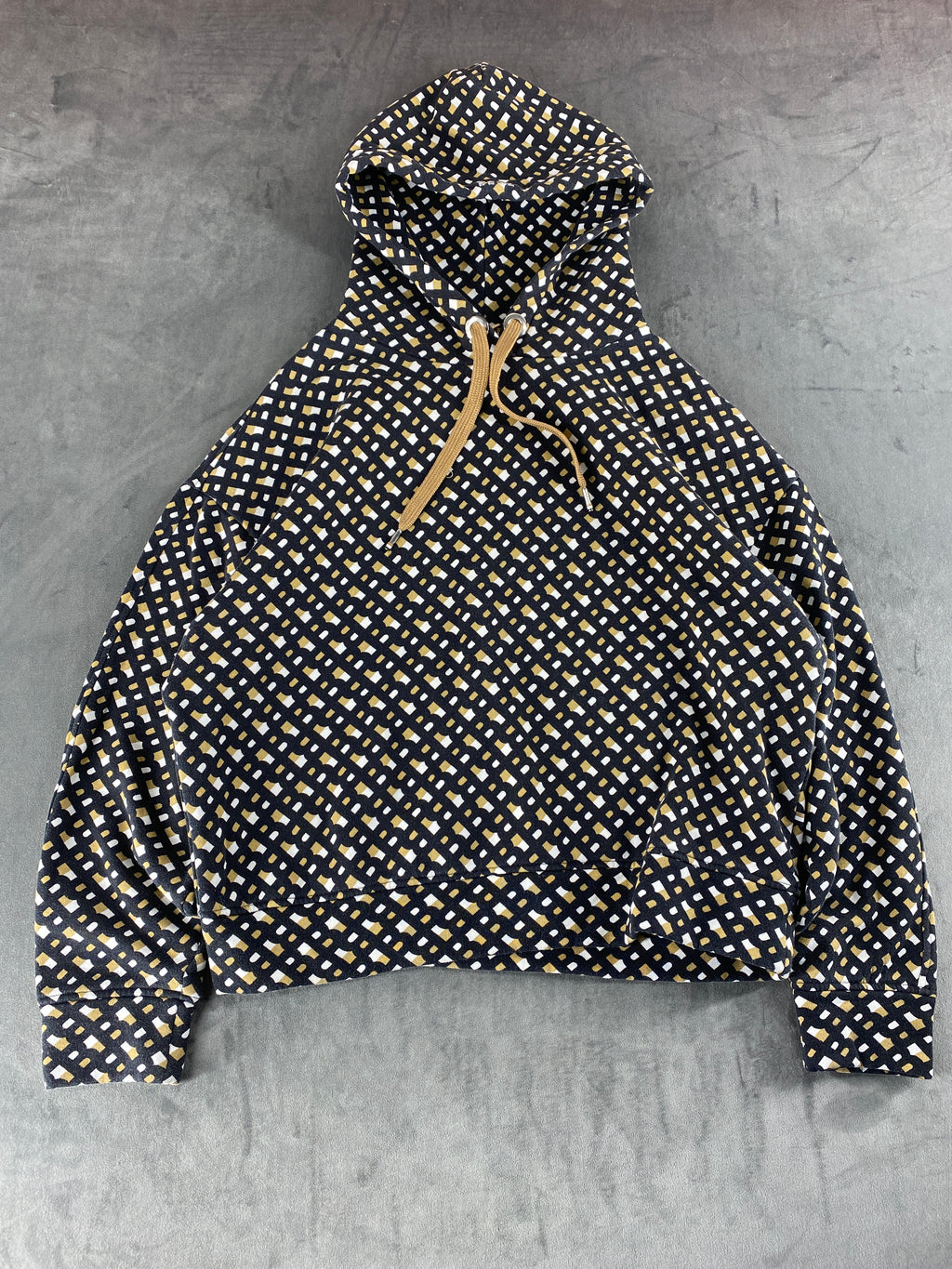 Felpa con cappuccio Hugo Boss fantasia geometrica vintage – Donna Taglia M