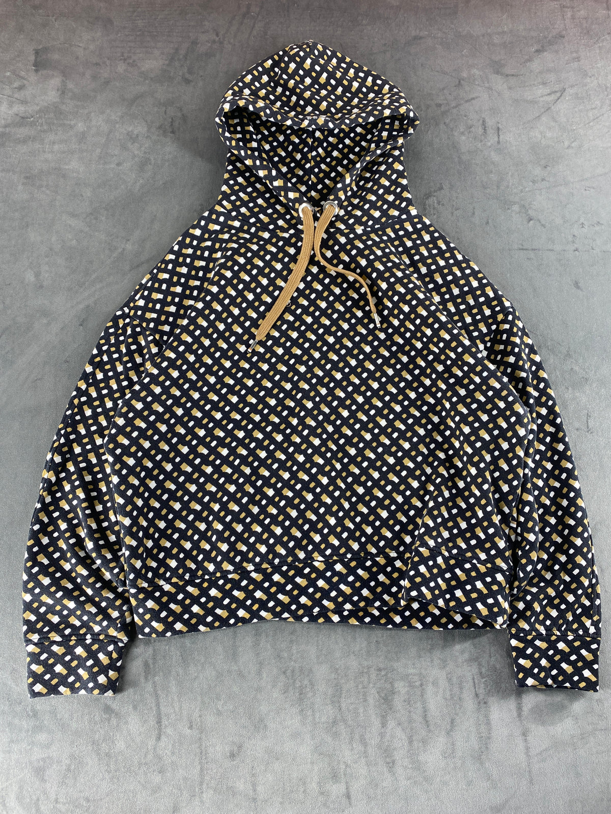 Felpa con cappuccio Hugo Boss fantasia geometrica vintage – Donna Taglia M