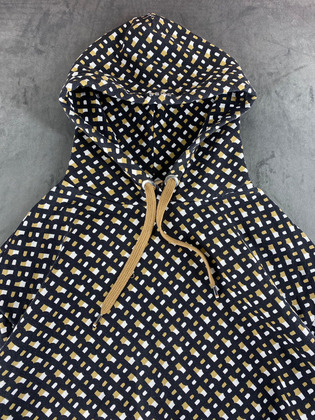 Felpa con cappuccio Hugo Boss fantasia geometrica vintage – Donna Taglia M
