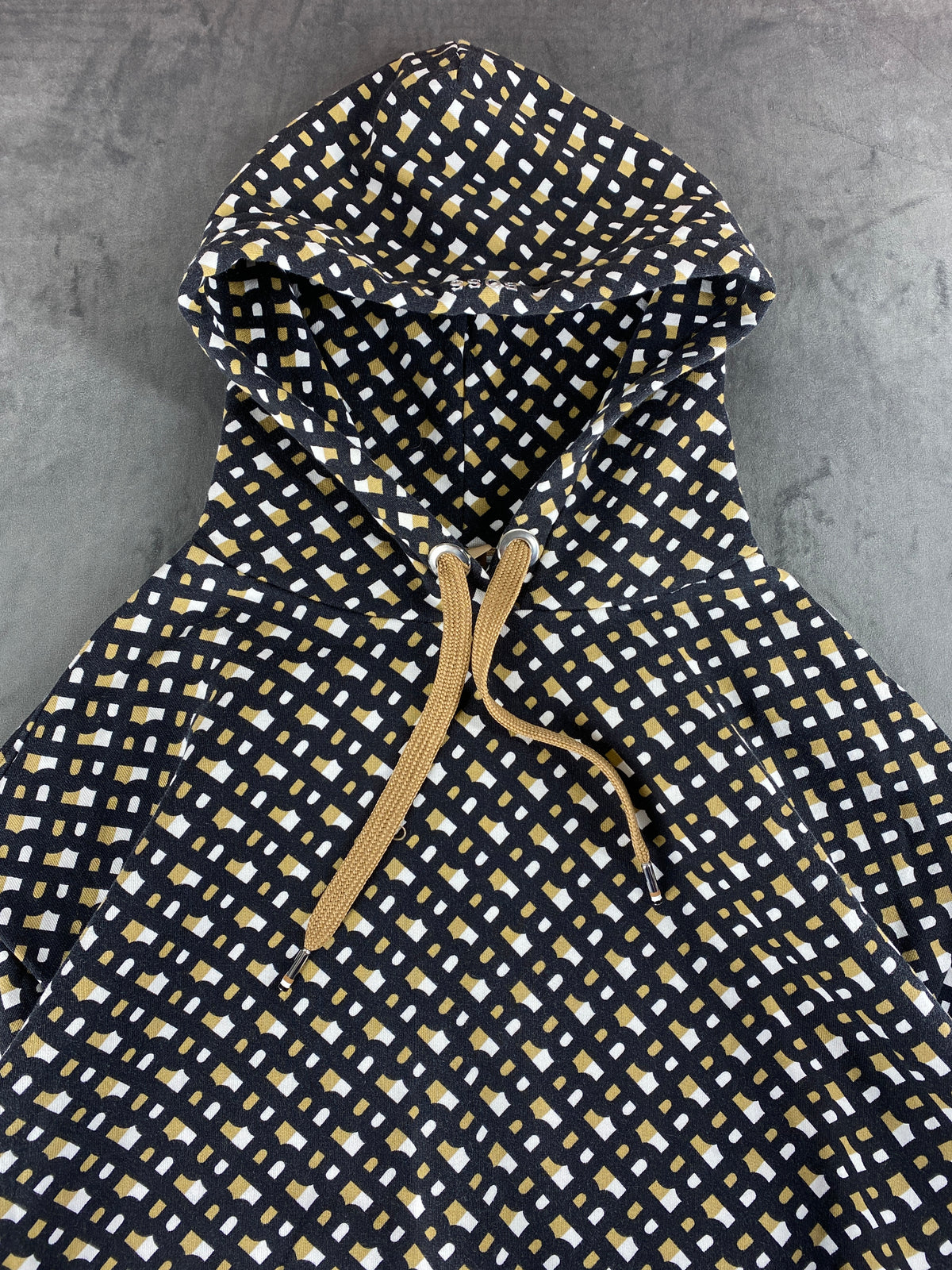 Felpa con cappuccio Hugo Boss fantasia geometrica vintage – Donna Taglia M