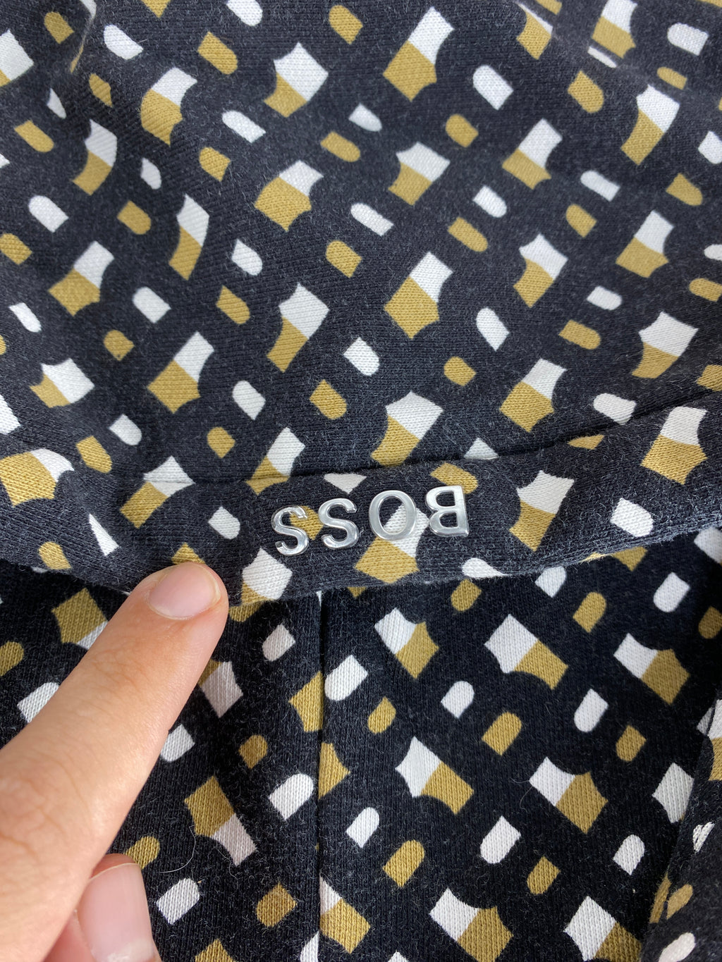 Felpa con cappuccio Hugo Boss fantasia geometrica vintage – Donna Taglia M