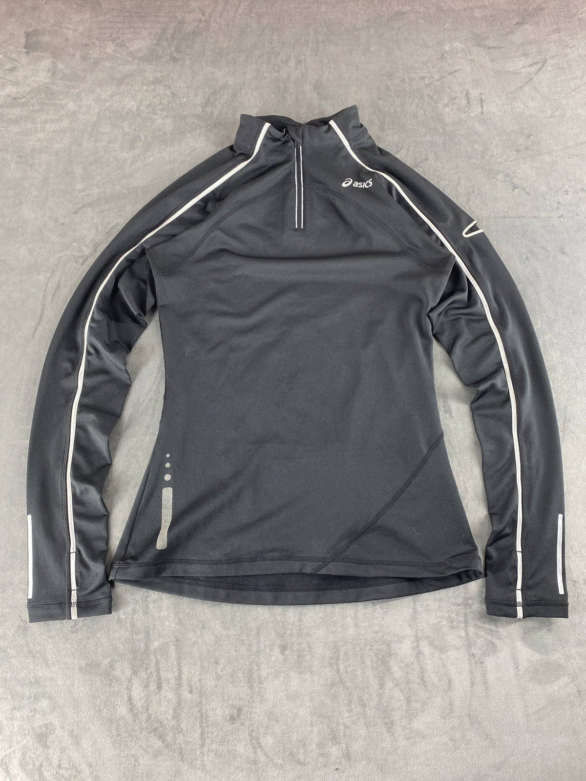Maglia running Asics mezza zip nera vintage – Uomo Taglia L