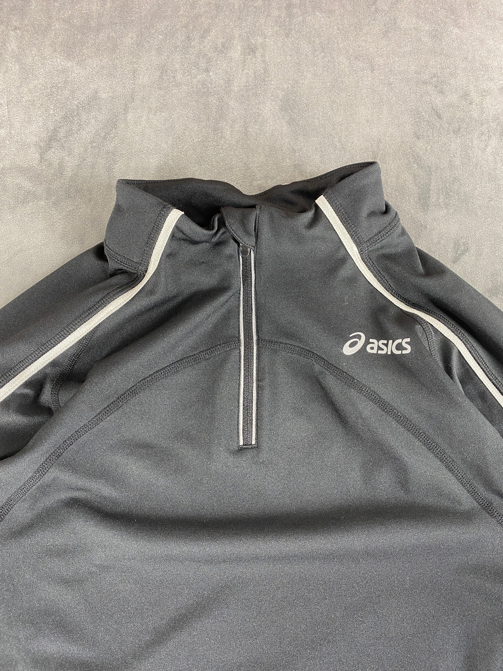 Maglia running Asics mezza zip nera vintage – Uomo Taglia L