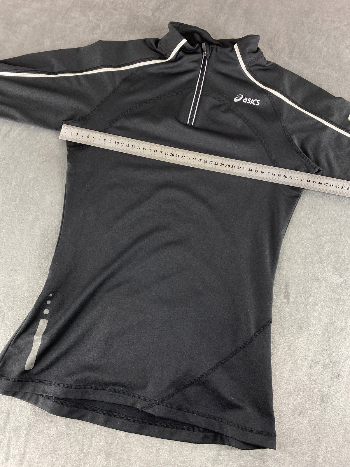 Maglia running Asics mezza zip nera vintage – Uomo Taglia L