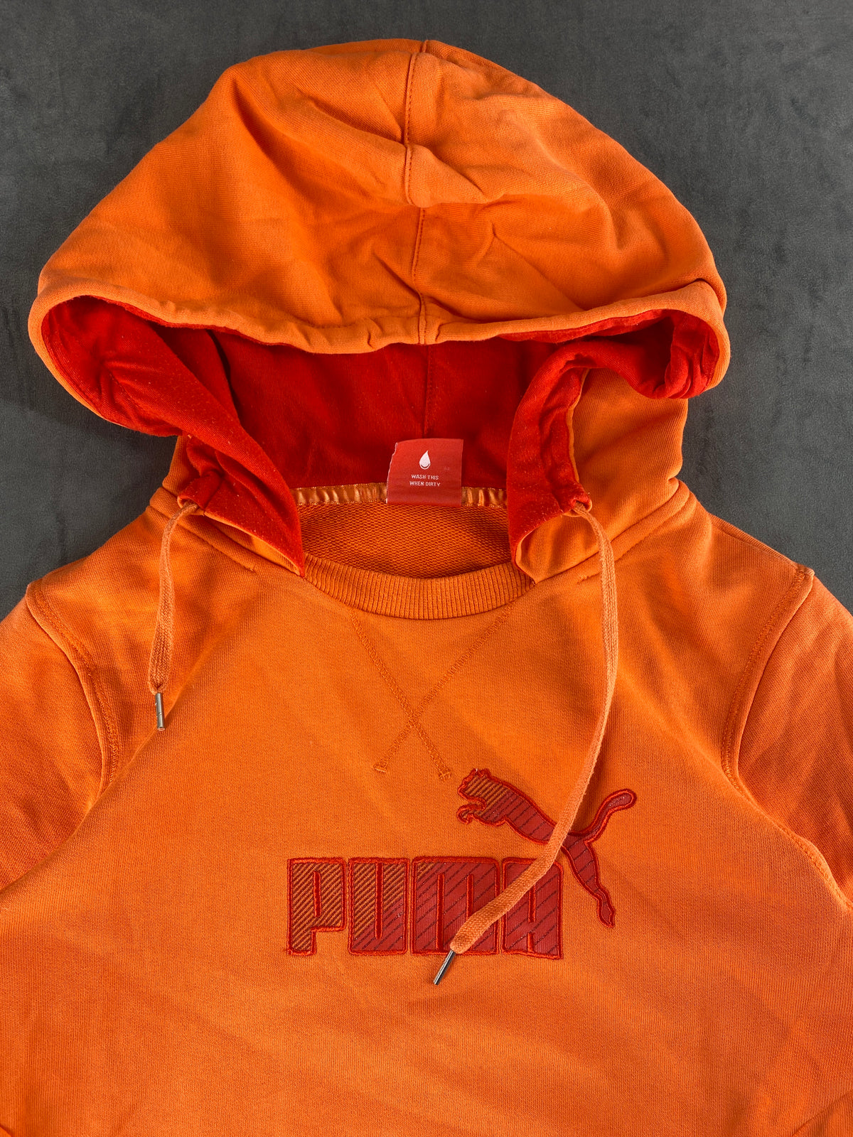 Felpa con cappuccio Puma arancione vintage – Donna Taglia M