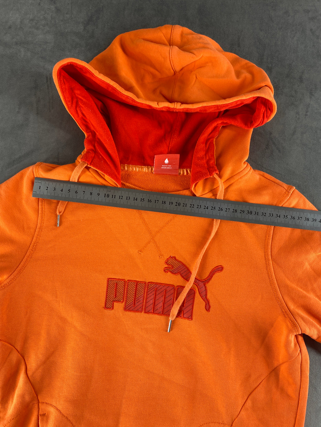 Felpa con cappuccio Puma arancione vintage – Donna Taglia M