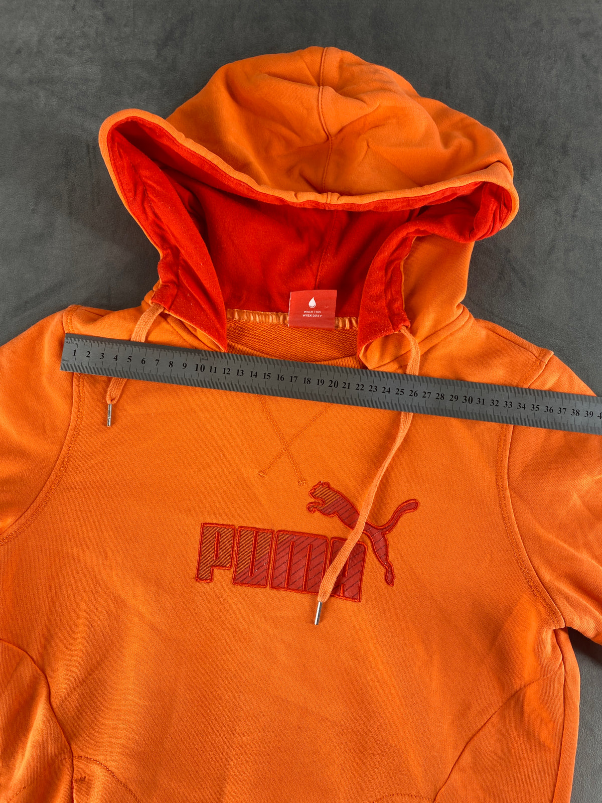 Felpa con cappuccio Puma arancione vintage – Donna Taglia M