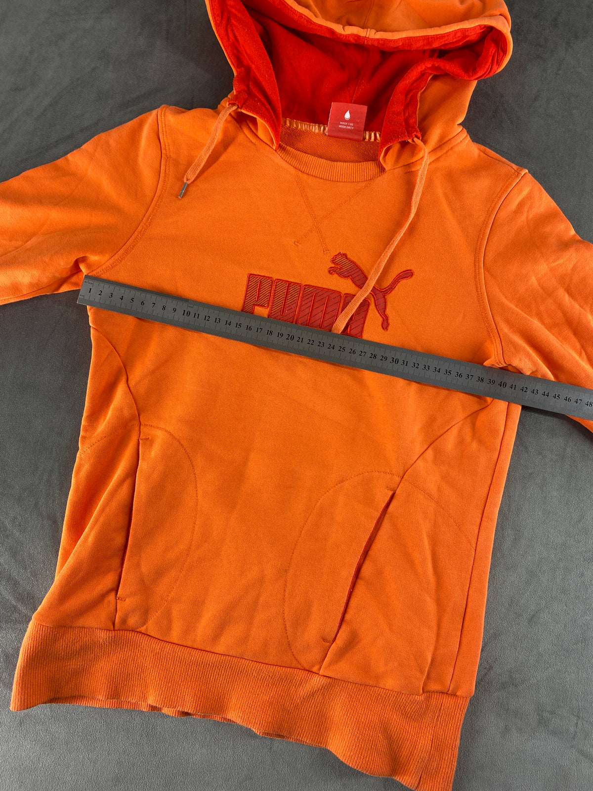 Felpa con cappuccio Puma arancione vintage – Donna Taglia M