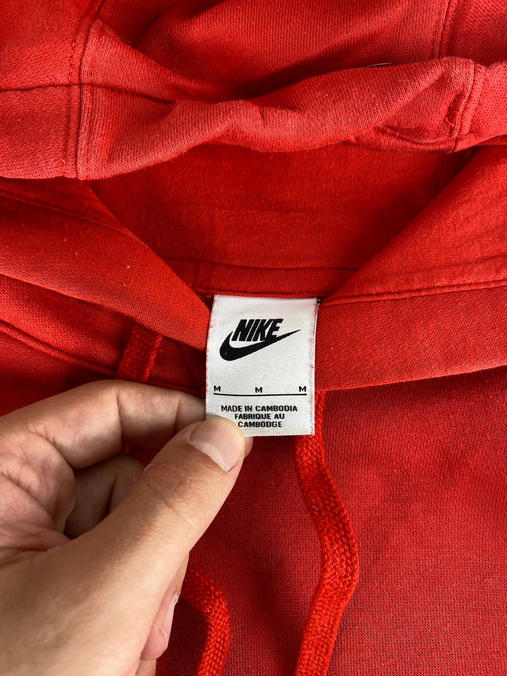 Felpa con cappuccio Nike rossa vintage – Uomo Taglia M
