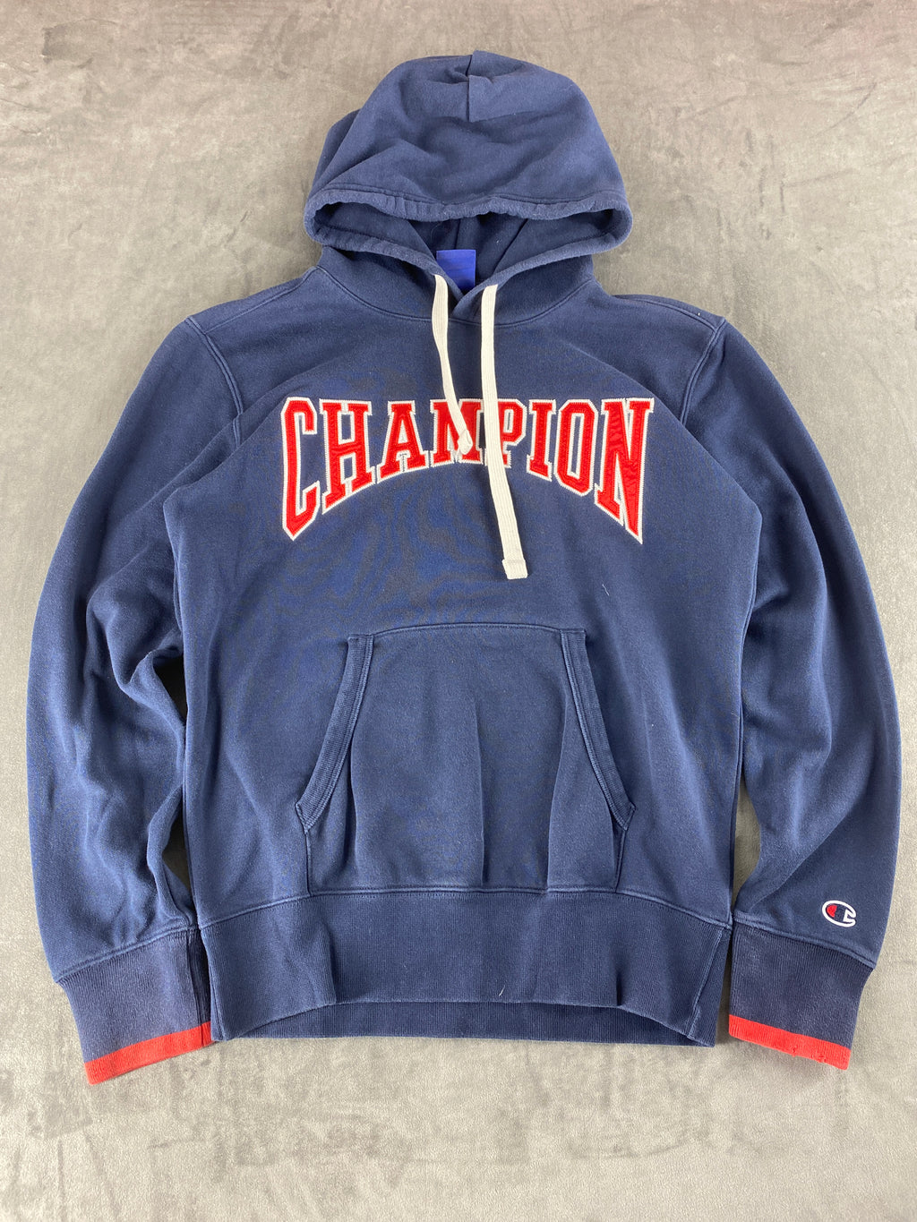 Felpa con cappuccio Champion blu navy vintage – Uomo Taglia S