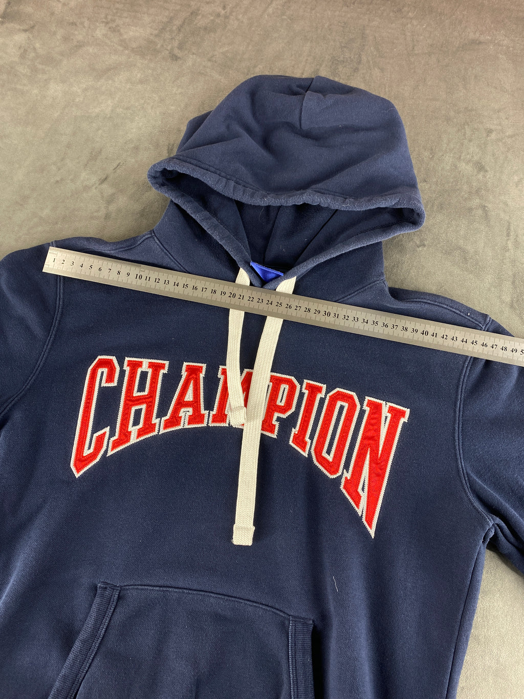 Felpa con cappuccio Champion blu navy vintage – Uomo Taglia S