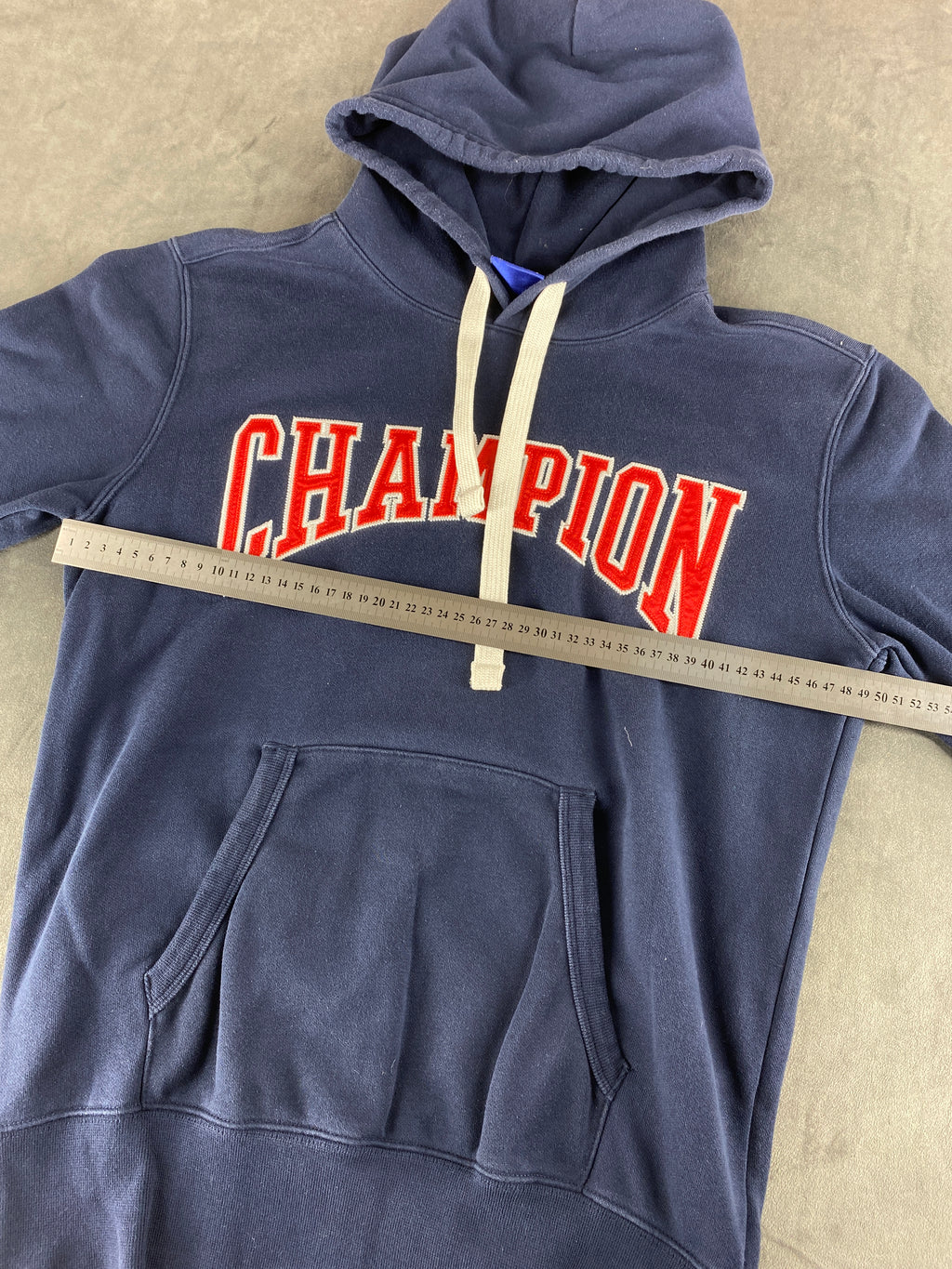 Felpa con cappuccio Champion blu navy vintage – Uomo Taglia S