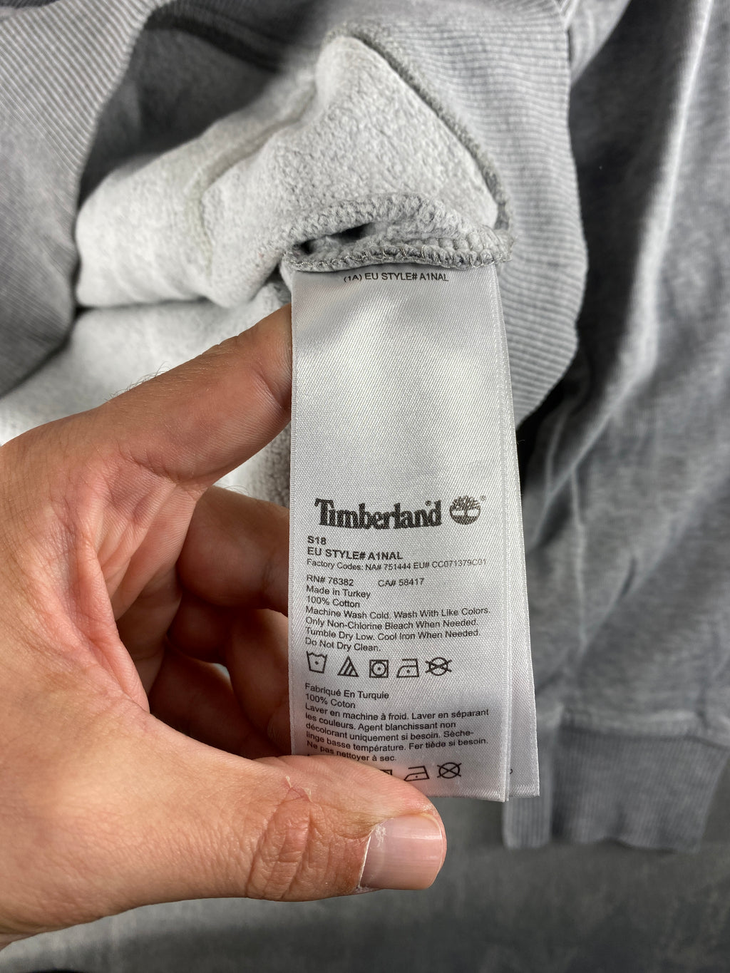 Felpa con cappuccio Timberland grigia vintage – Uomo Taglia M