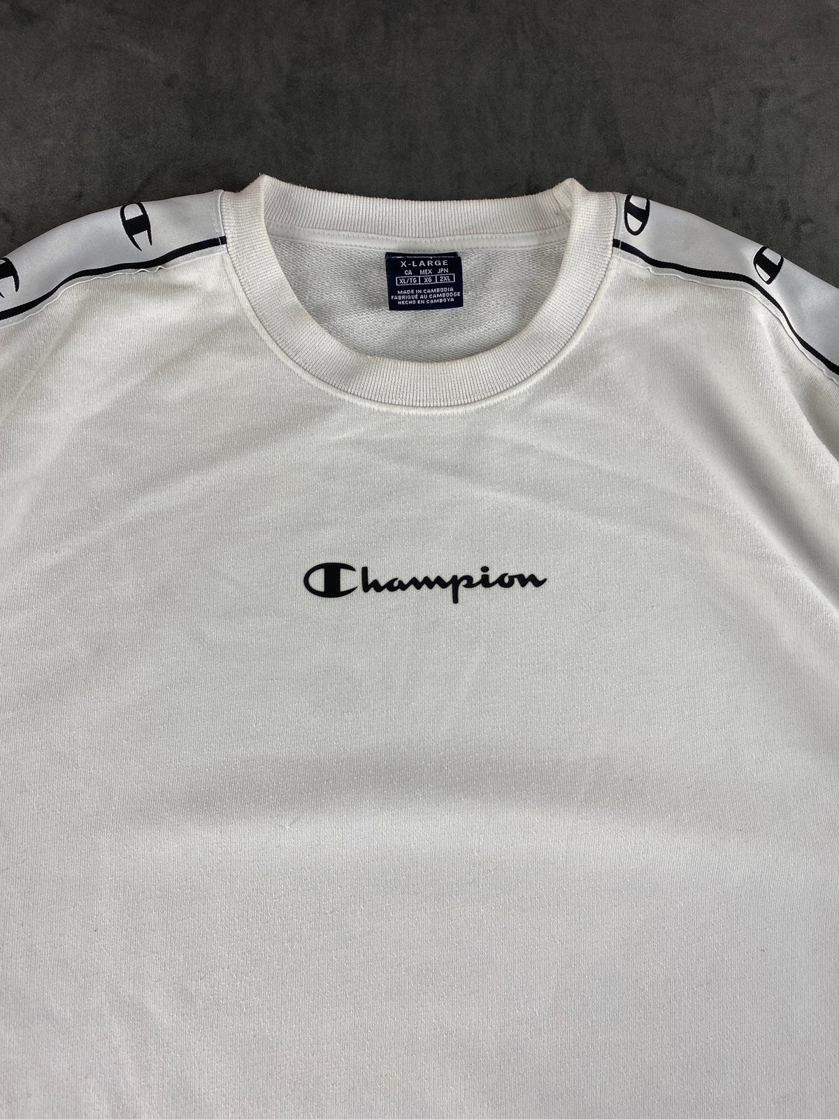 Felpa girocollo Champion bianca vintage – Donna Taglia L