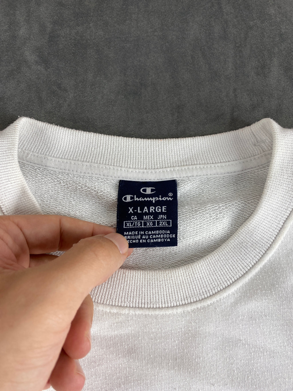 Felpa girocollo Champion bianca vintage – Donna Taglia L