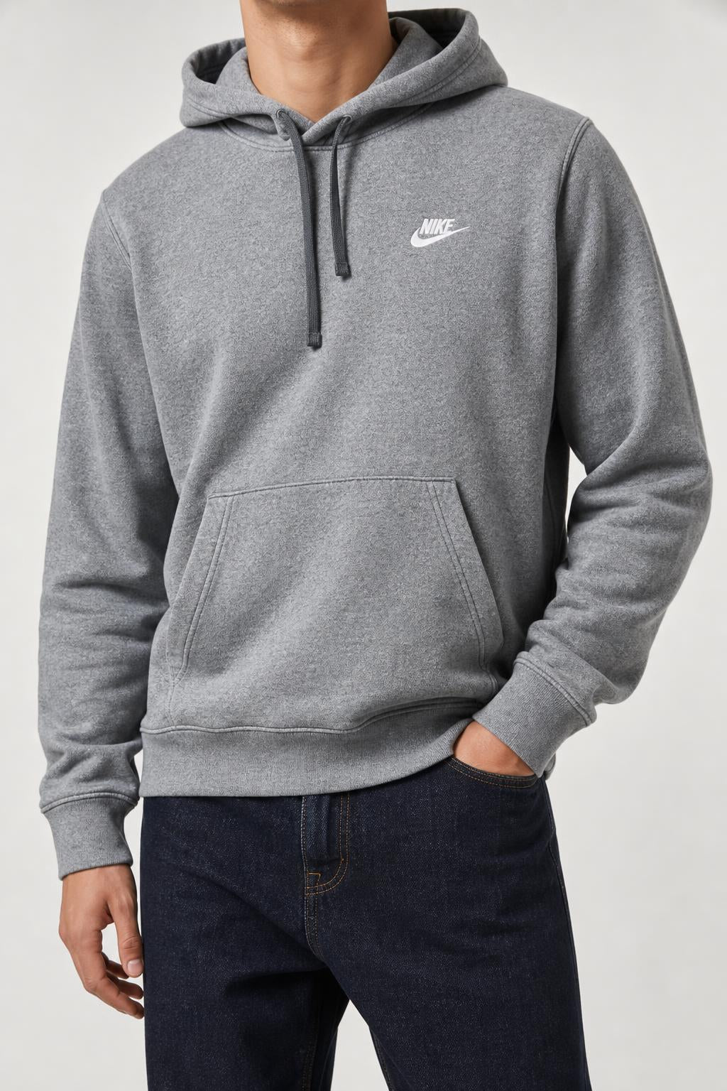 Felpa con cappuccio Nike Club grigia vintage – Uomo Taglia L