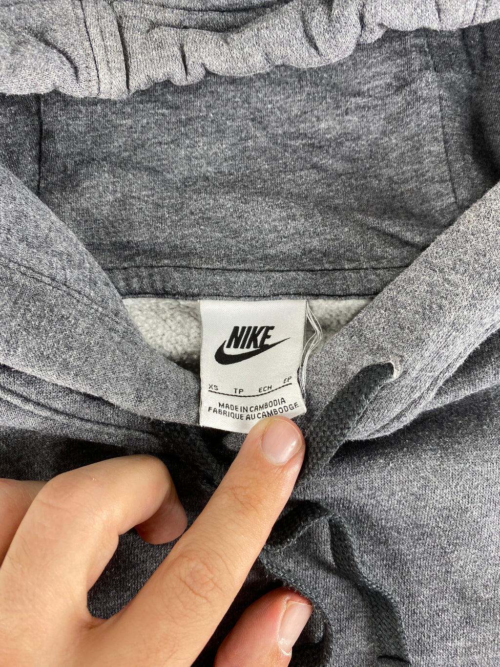 Felpa con cappuccio Nike Club grigia vintage – Uomo Taglia L