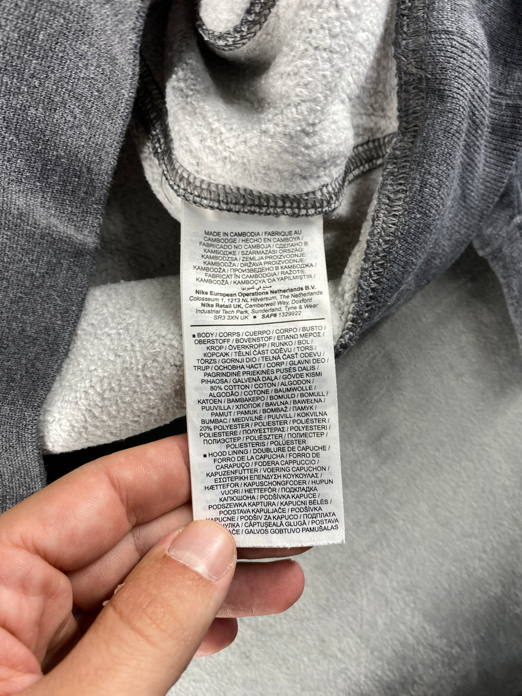 Felpa con cappuccio Nike Club grigia vintage – Uomo Taglia L