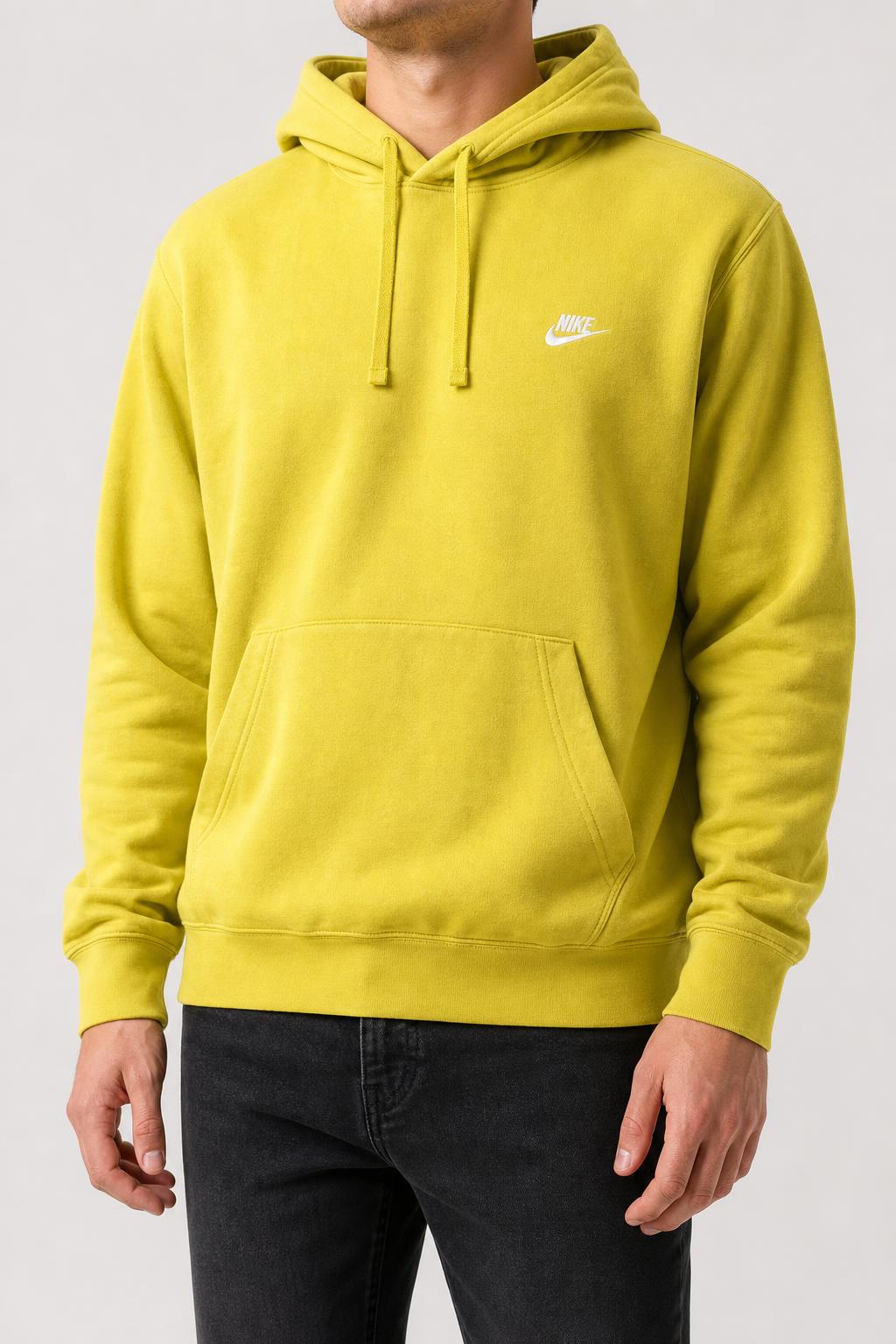 Felpa con cappuccio Nike Club gialla vintage – Uomo Taglia L