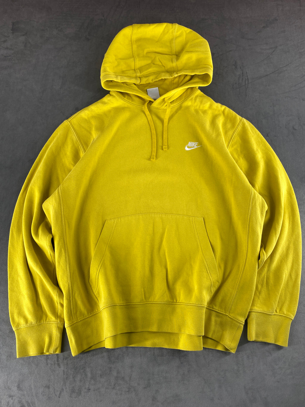 Felpa con cappuccio Nike Club gialla vintage – Uomo Taglia L