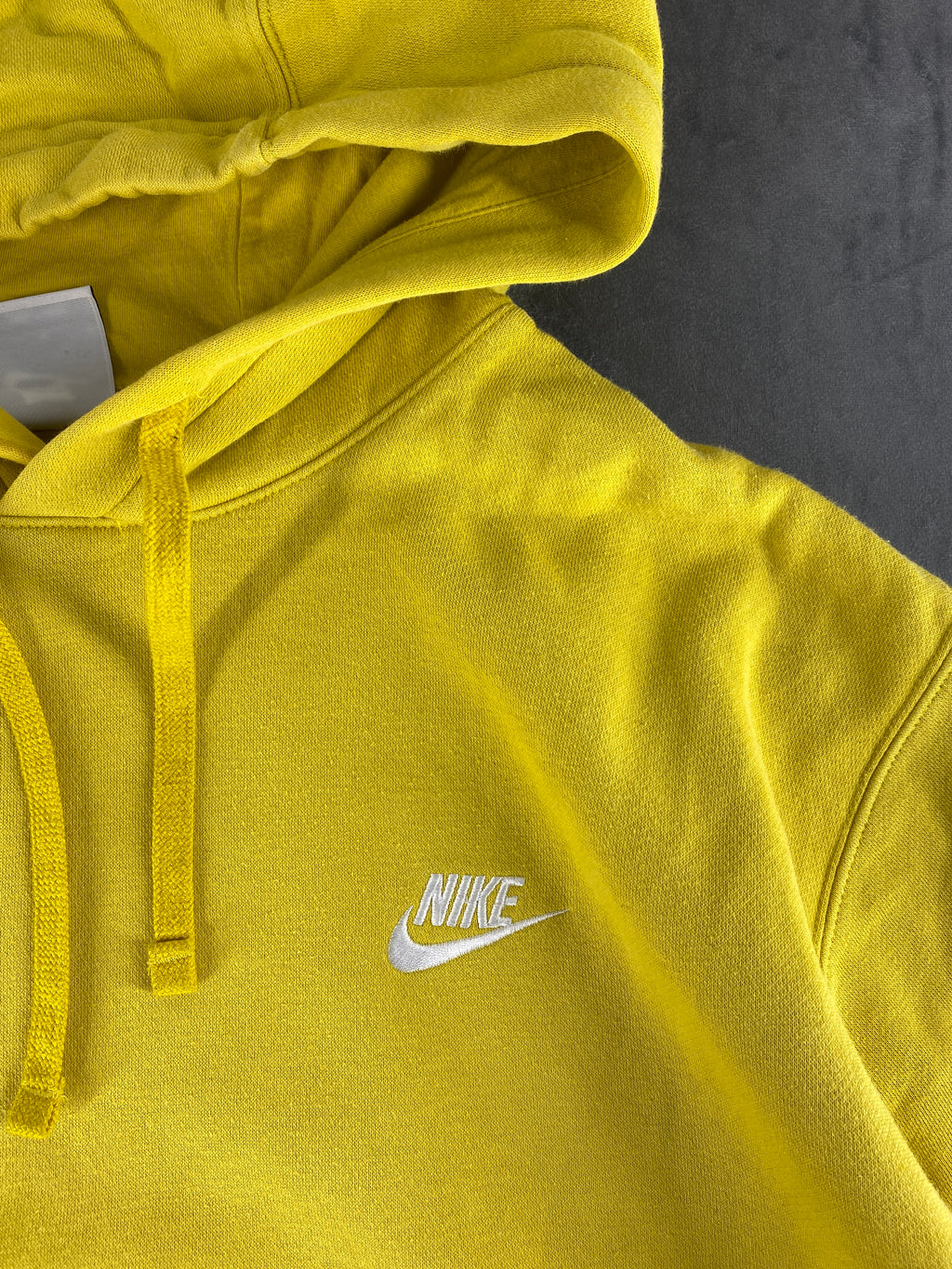 Felpa con cappuccio Nike Club gialla vintage – Uomo Taglia L
