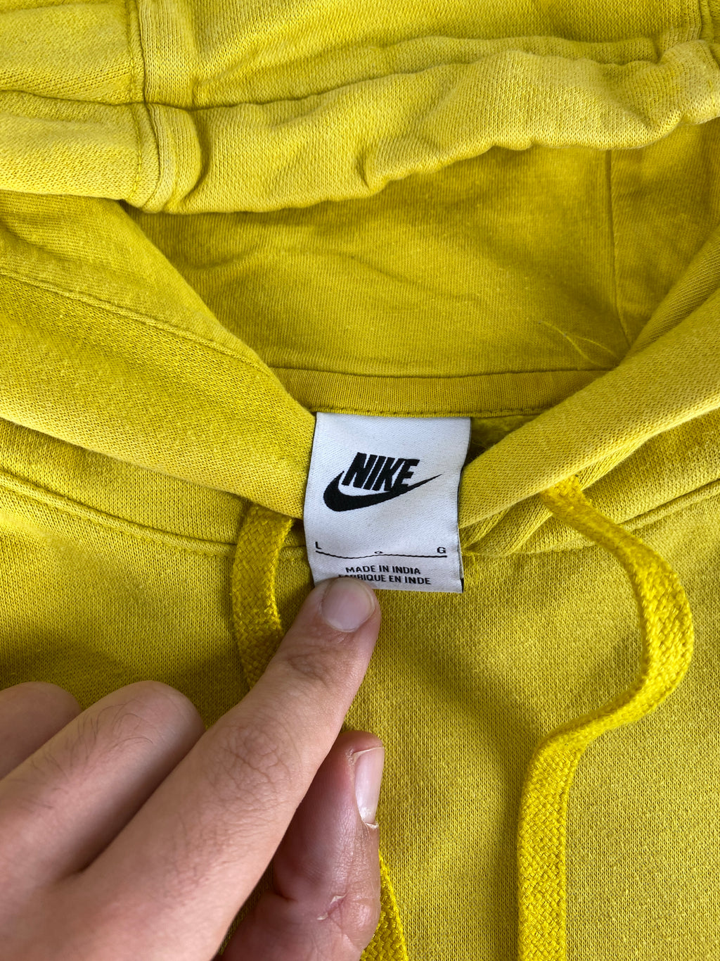 Felpa con cappuccio Nike Club gialla vintage – Uomo Taglia L