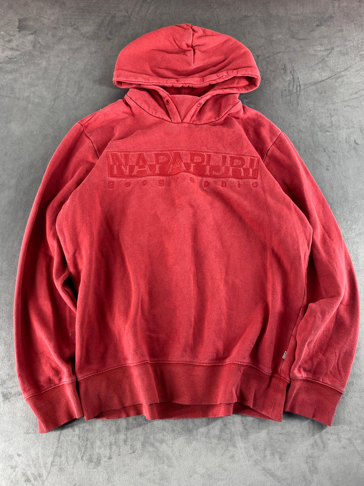 Felpa con cappuccio Napapijri rossa vintage – Donna Taglia L
