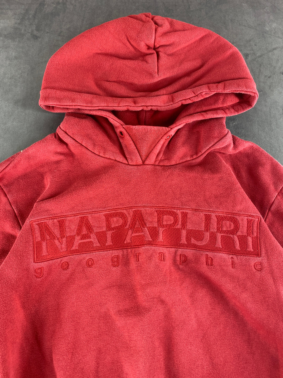 Felpa con cappuccio Napapijri rossa vintage – Donna Taglia L