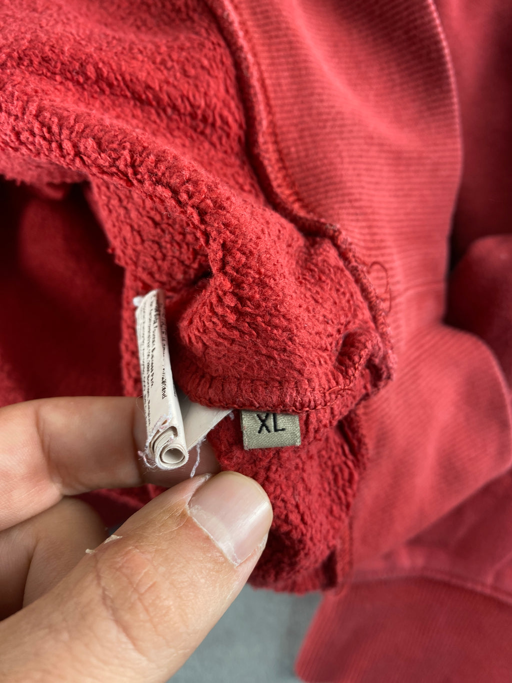 Felpa con cappuccio Napapijri rossa vintage – Donna Taglia L