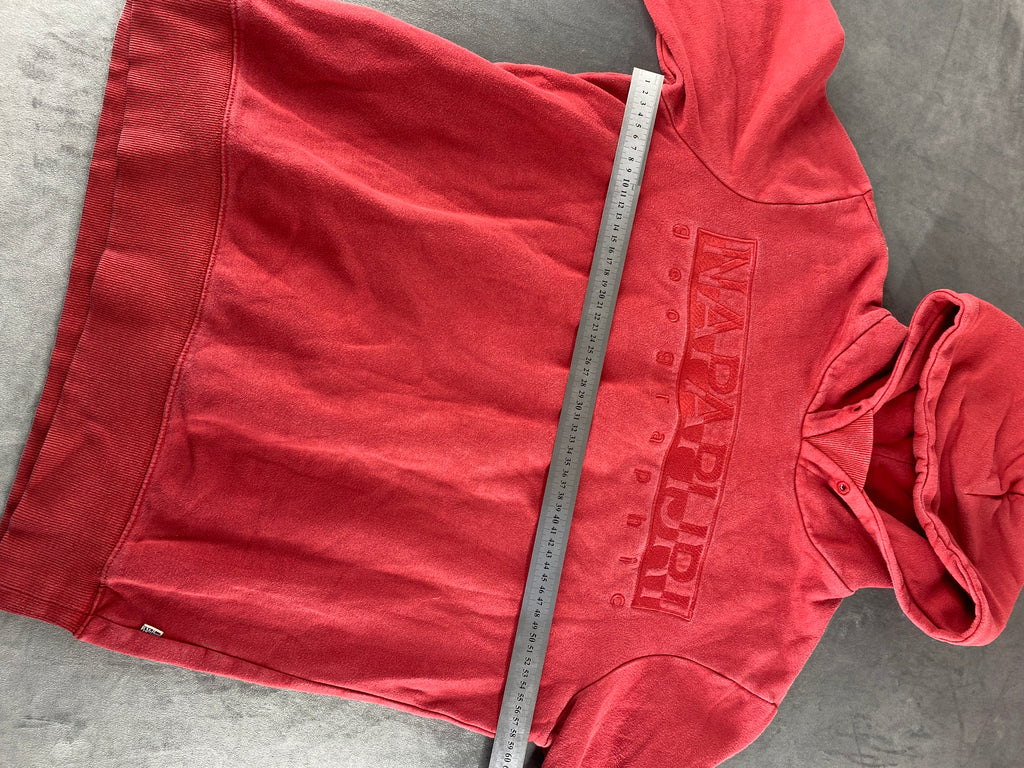 Felpa con cappuccio Napapijri rossa vintage – Donna Taglia L