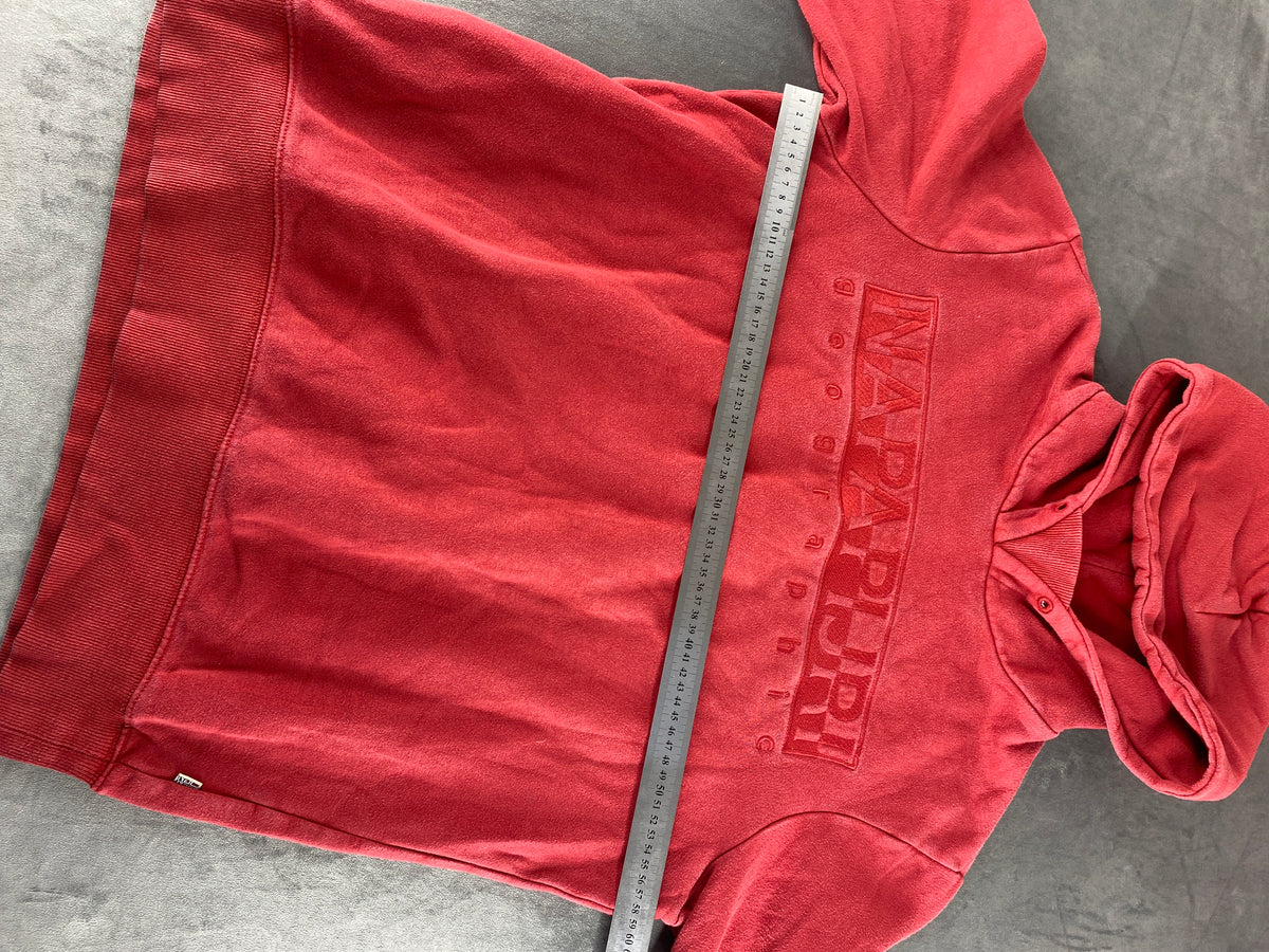 Felpa con cappuccio Napapijri rossa vintage – Donna Taglia L