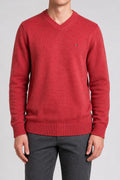 Maglione scollo a V Tommy Hilfiger rosso vintage – Uomo Taglia M