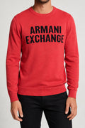 Maglione girocollo Armani Exchange rosso logo vintage – Uomo Taglia M