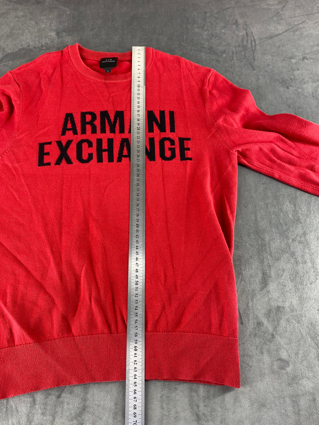 Maglione girocollo Armani Exchange rosso logo vintage – Uomo Taglia M