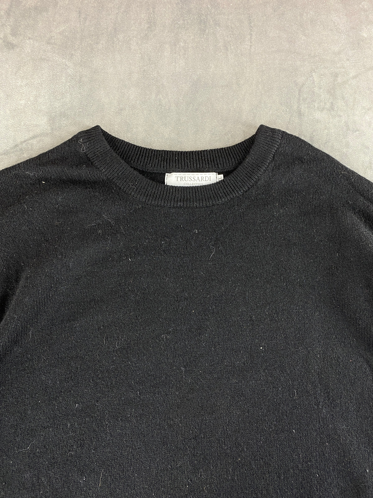 Maglione girocollo Trussardi nero in lana vintage – Donna Taglia L