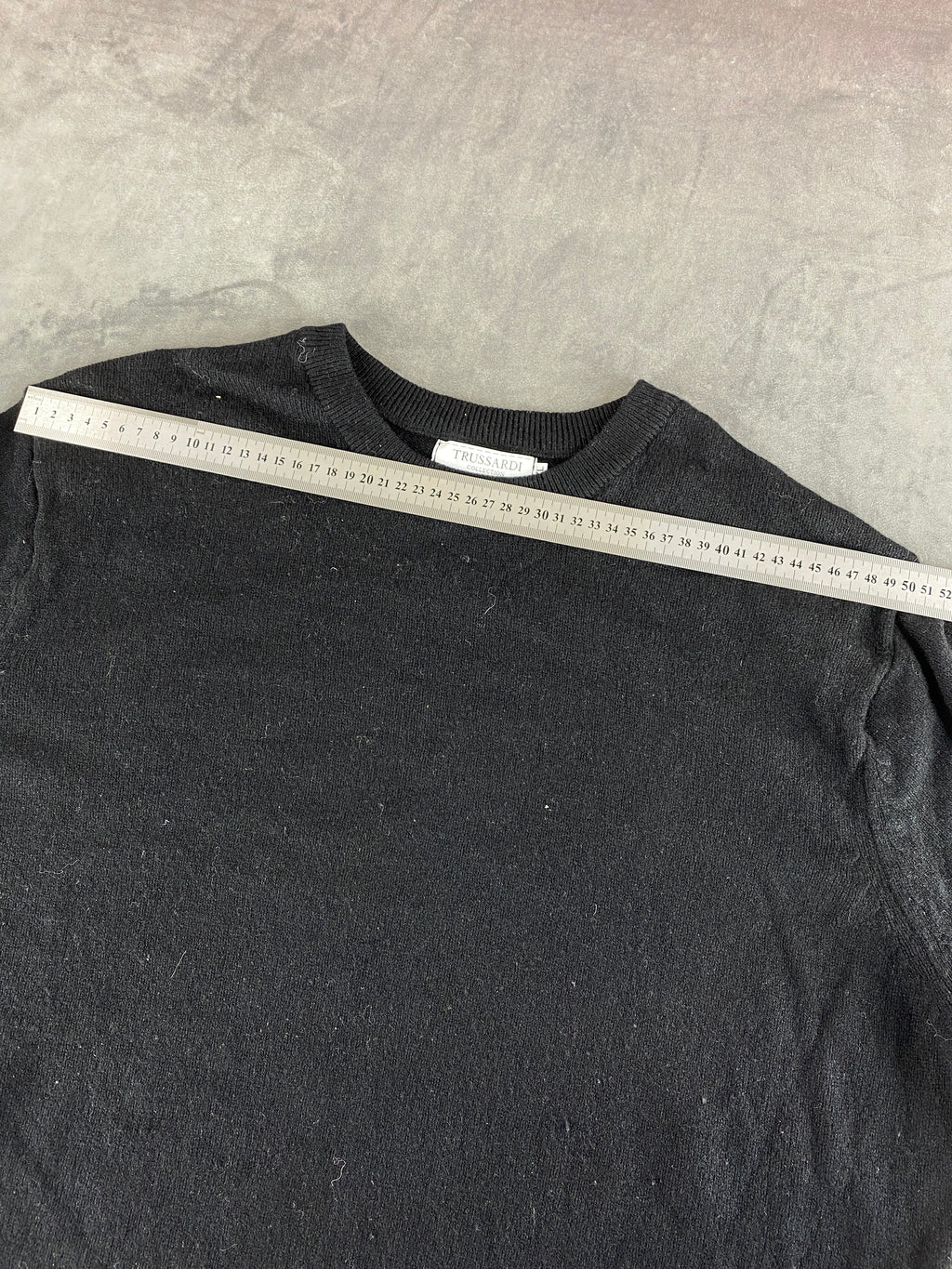 Maglione girocollo Trussardi nero in lana vintage – Donna Taglia L