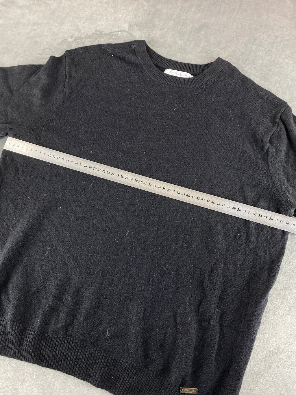 Maglione girocollo Trussardi nero in lana vintage – Donna Taglia L