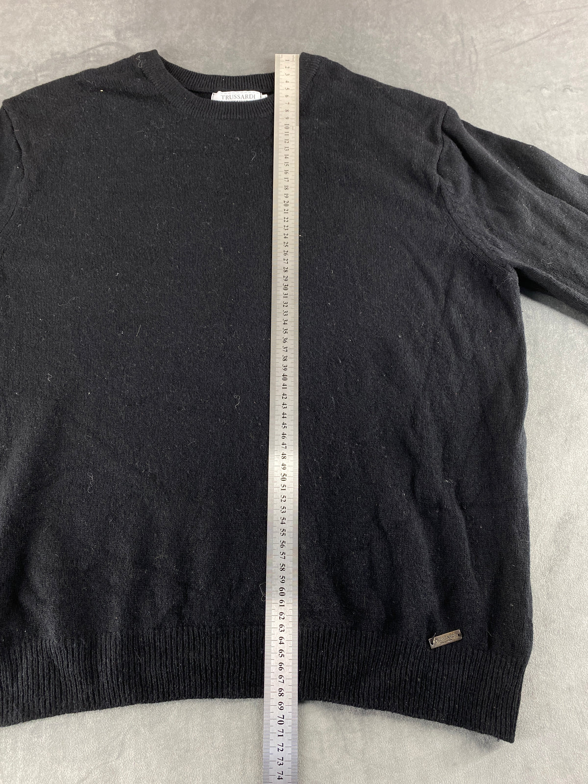 Maglione girocollo Trussardi nero in lana vintage – Donna Taglia L