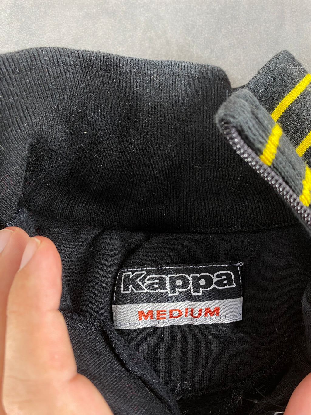 Felpa mezza zip Kappa HC Lugano nera vintage – Uomo Taglia M