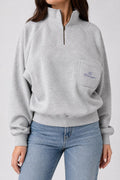 Felpa mezza zip Champion grigia vintage – Donna Taglia L
