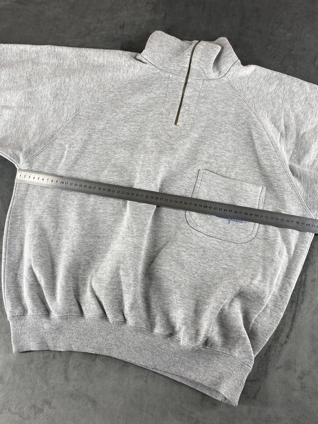 Felpa mezza zip Champion grigia vintage – Donna Taglia L