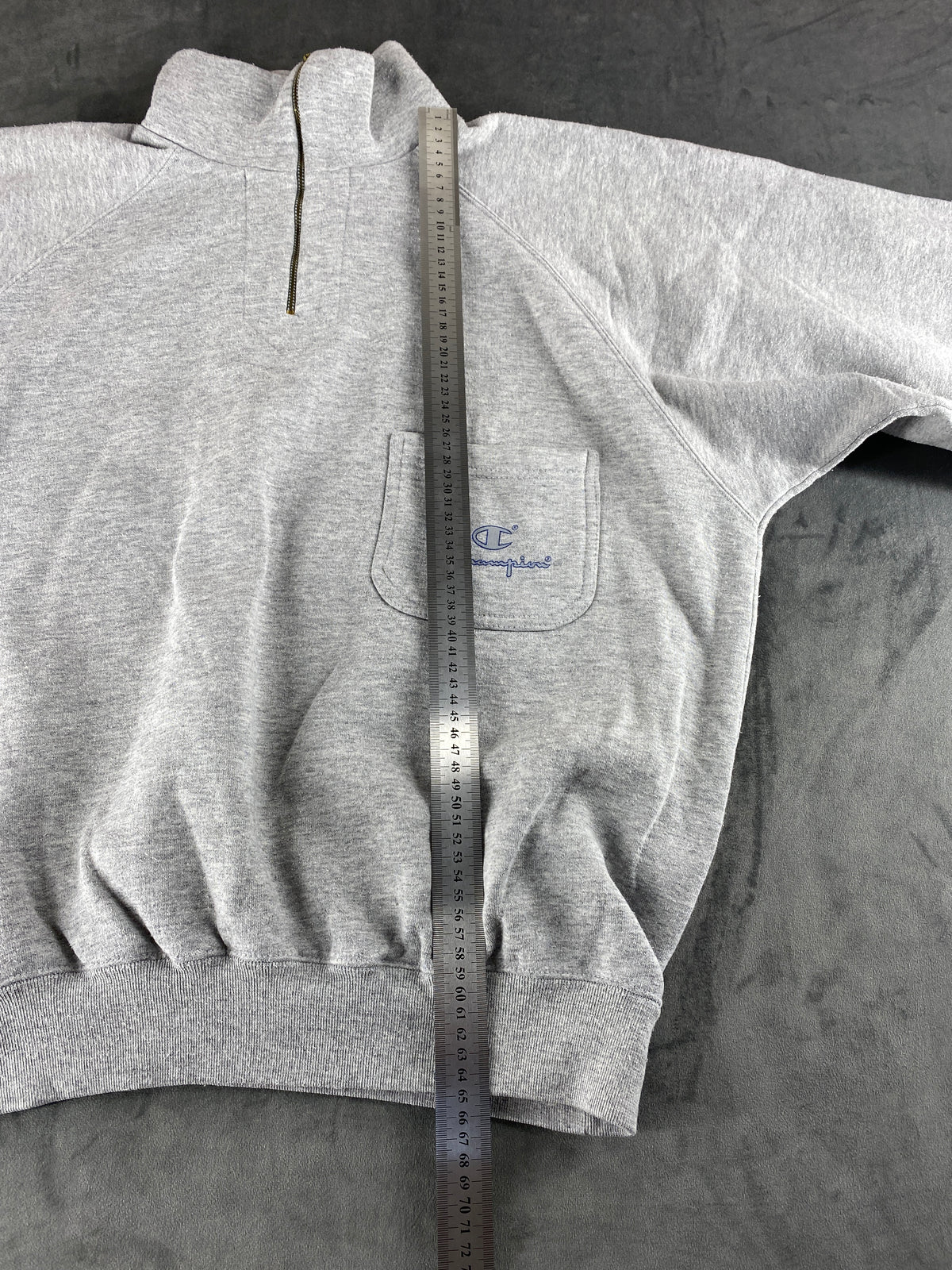 Felpa mezza zip Champion grigia vintage – Donna Taglia L